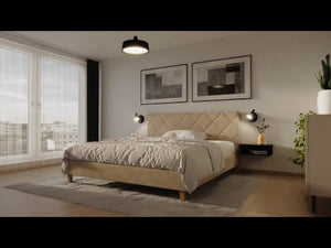 Čalúnená posteľ Sven 180x200, béžová, bez matraca