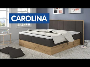 Čalúnená posteľ Carolina 180x200, tm. sivá, vr. matrac a topera - II. akosť