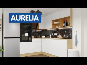 Rohová kuchyňa Aurelia ľavý roh 240x180cm(mocca vysoký lesk,lak)
