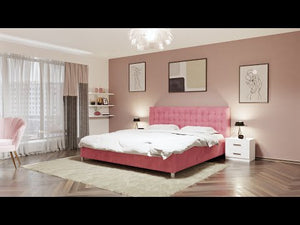 Čalúnená posteľ Adore 180x200, ružová, bez matraca - II. akosť