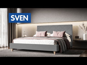 Čalúnená posteľ Sven 160x200, sivá, bez matraca