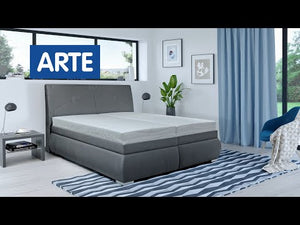 Čalúnená posteľ Arte 180x200, sivá, vrátane matraca