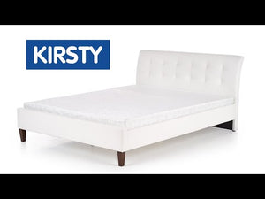 Čalúnená posteľ Kirsty 160x200, biela, bez matraca