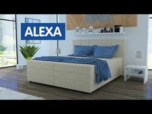 Čalúnená posteľ Alexa 180x200, sivá, vrátane matraca - II. akosť