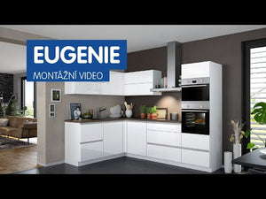 Rohová kuchyňa Eugenie ľavý roh 275x185 (biela,vysoký lesk, lak)
