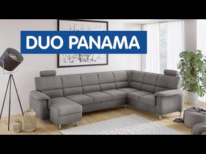 Rohová sedačka rozkladacia Duo Panama pravý roh sivá - II. akosť