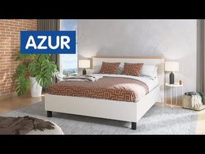 Drevená posteľ Azur 160x200, biela, dub artisan