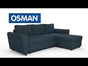 Rohová sedačka rozkladacia Osman pravý roh modrá