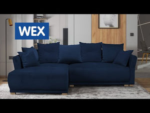 Rohová sedačka rozkladacia Wex ľavý roh modrá