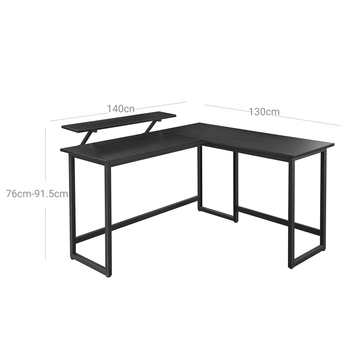 Rohový písací stôl Kosmo (čierna)