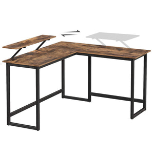 Rohový písací stôl Pansy (hnedá, čierna)