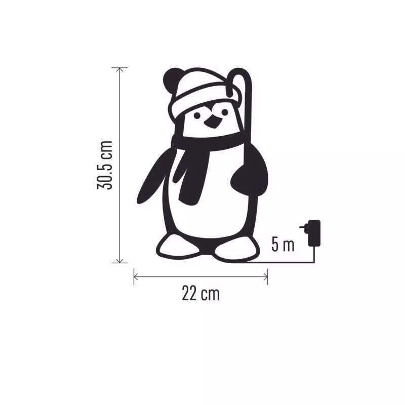 Vianočný LED tučniak Emos DCFC24, studená biela, 30,5 cm VYBALENÉ