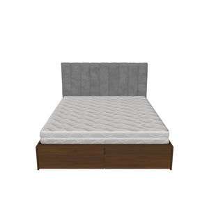 Drevená posteľ Omar 160x200, orech, sivá, bez matraca