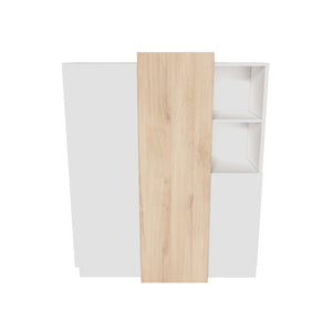 Vysoká komoda Duras (3x dvere, lamino, biela/hnedá)