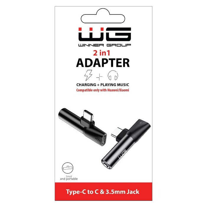 Adaptér USB Typ C na Typ C + 3,5mm Jack, čierna POŠKODENÝ OBAL