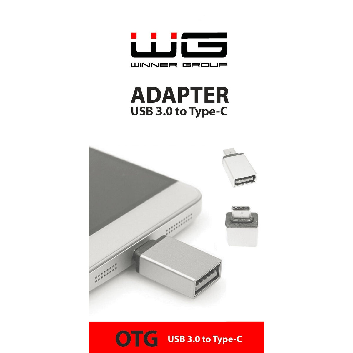 Adaptér WG USB na USB Typ C s OTG, strieborná