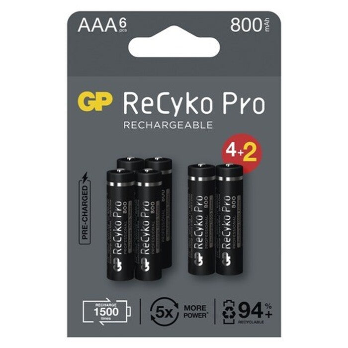 Nabíjacie batérie GP B2218V ReCyko Professional, 800mAh, AAA, 6ks