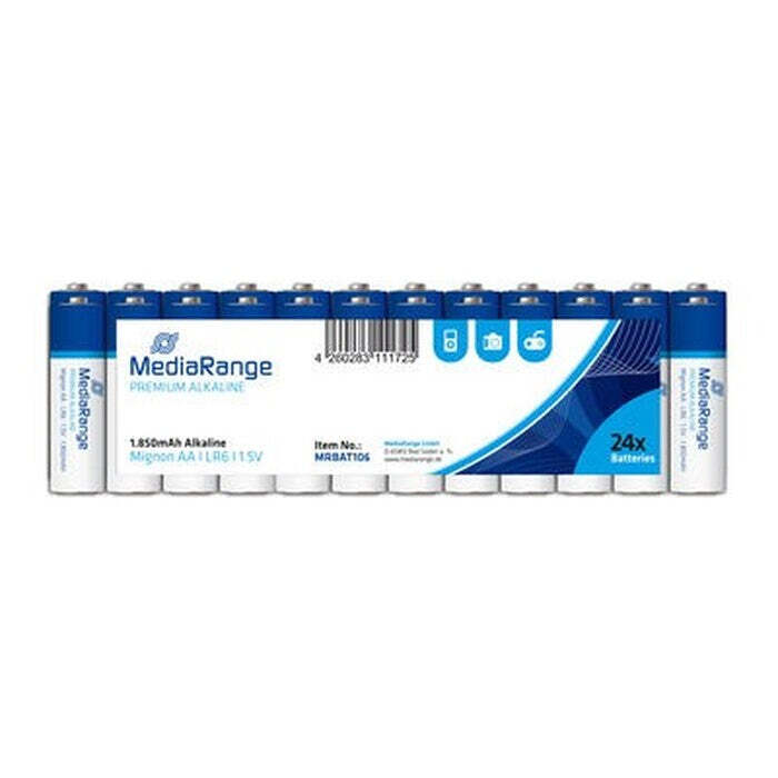 Alkalická batéria MediaRange Premium AA 1.5V, 24ks