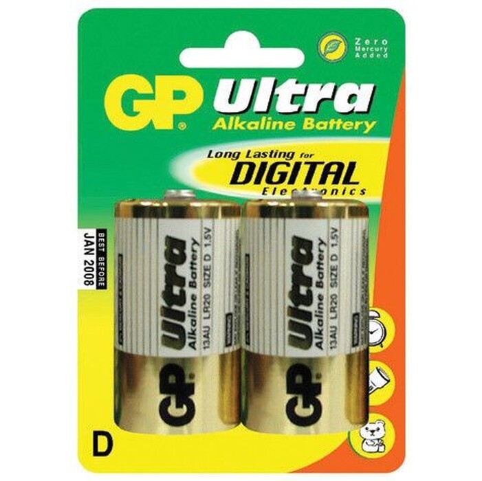 Batérie GP Ultra Alkaline, D, 2ks
