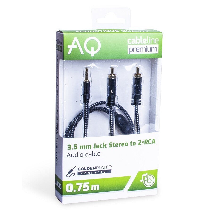 Audio kábel AQ 6OKJR007, 2xRCA / jack, 0,7m