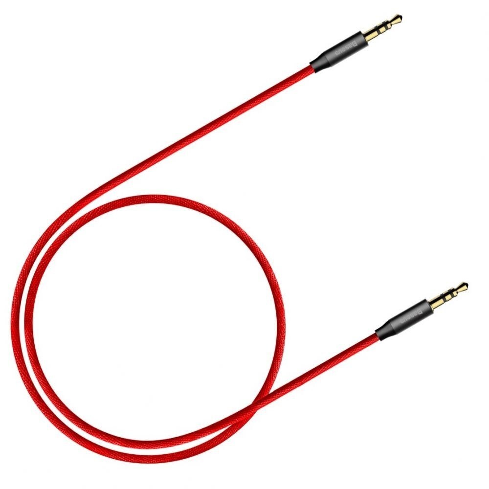 Audio kábel Baseus Yiven M30 3.5 mm, jack/jack, 1 m, červený