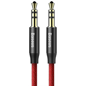 Audio kábel Baseus Yiven M30 3.5 mm, jack/jack, 1,5 m, červený