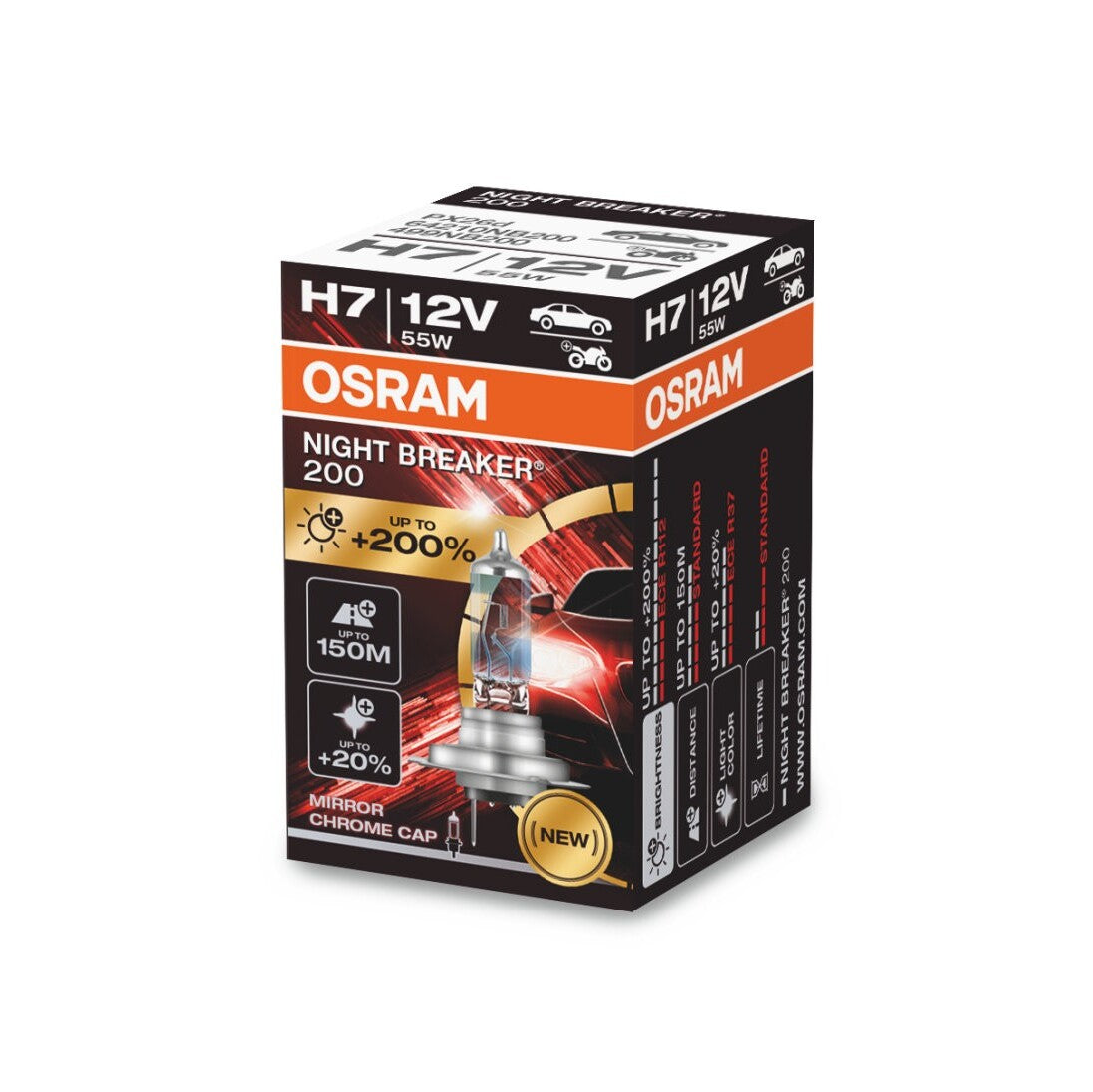 Autožiarovka H7 OSRAM Night Breaker 200, 2ks