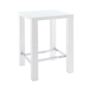 Barový stolík Jordy 80x107x80 cm (biela, strieborná)