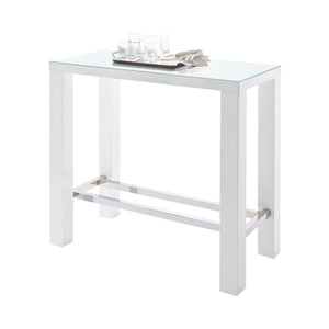Barový stolík Jordy 120x107x60 cm (biela, strieborná)