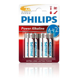 Batérie Philips Power Alkaline, AA, 4+2ks
