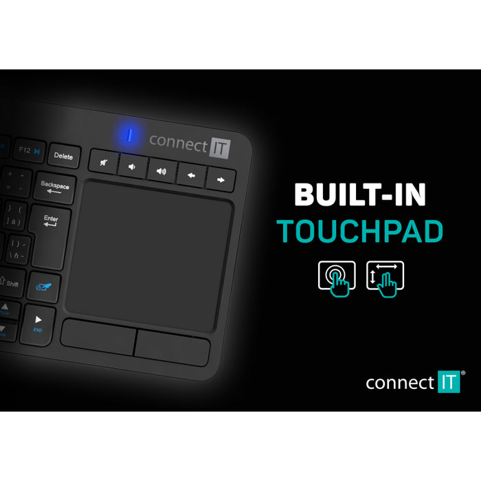 Bezdrôtová klávesnica Connect IT, touch pad