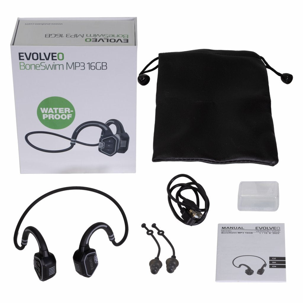 Bezdrôtové slúchadlá EVOLVEO BoneSwim MP3 16GB, šedá