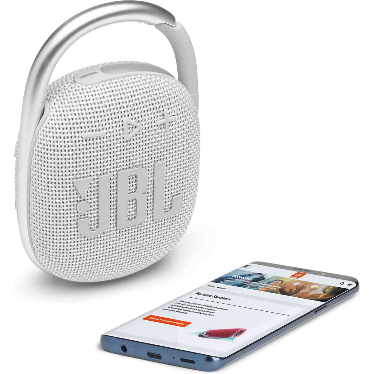 Bluetooth reproduktor JBL Clip 4, bílý