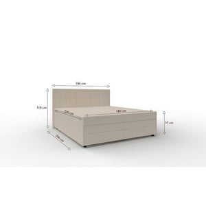 Čalúnená posteľ Alexa 180x200, vr. matraca a úp, béžová