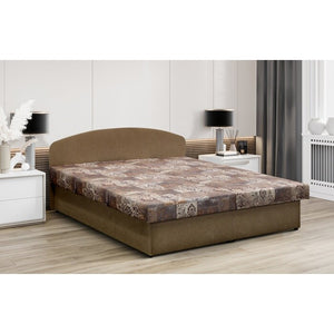 Čalúnená posteľ Anja 160x200, hnedá, vrátane matraca