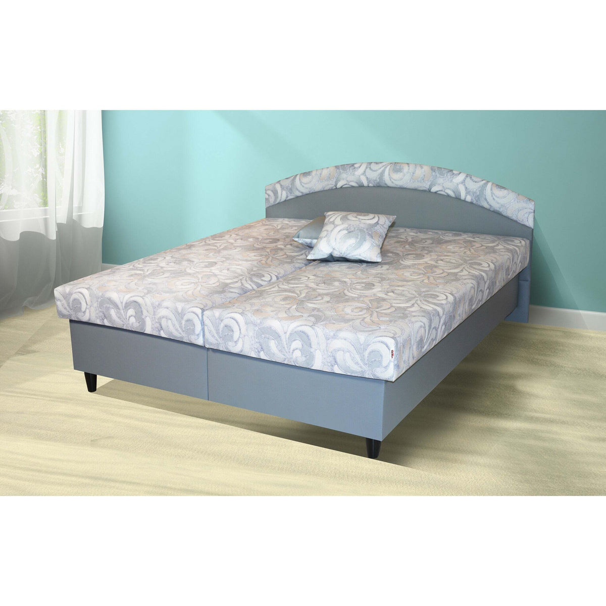 Čalúnená posteľ Corveta 180x200, sivá, vrátane matraca