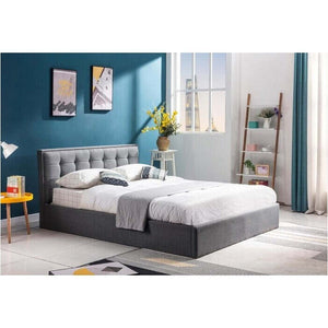 Čalúnená posteľ Denholm 160x200, sivá, bez matraca