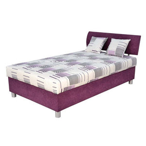 Čalúnená posteľ George 120x200, fialová, vrátane matraca