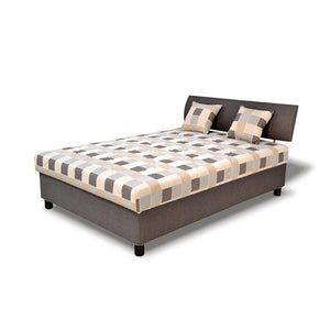Čalúnená posteľ George 140x200, hnedá, vrátane matracov a úp