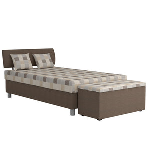 Čalúnená posteľ George 140x200, hnedá, vrátane matracov a úp