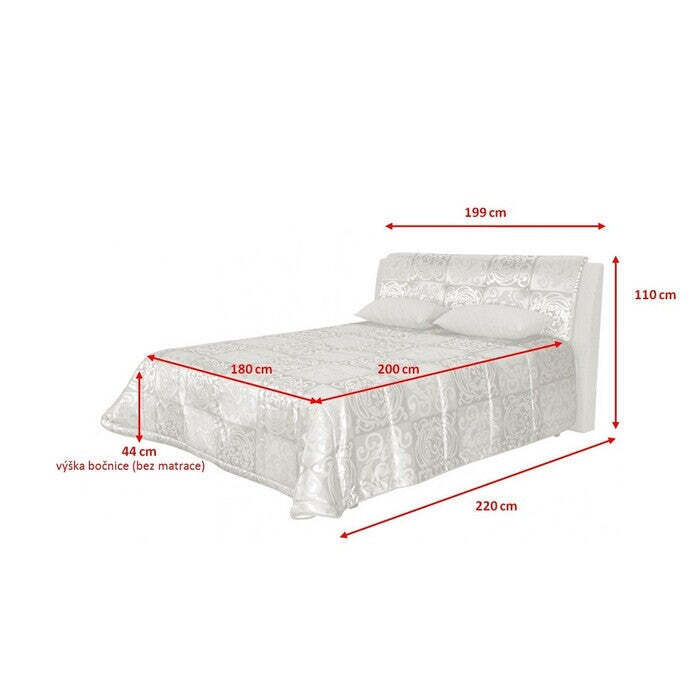 Čalúnená posteľ King 180x200 vrátane pol.roštu a úp,bez matracov