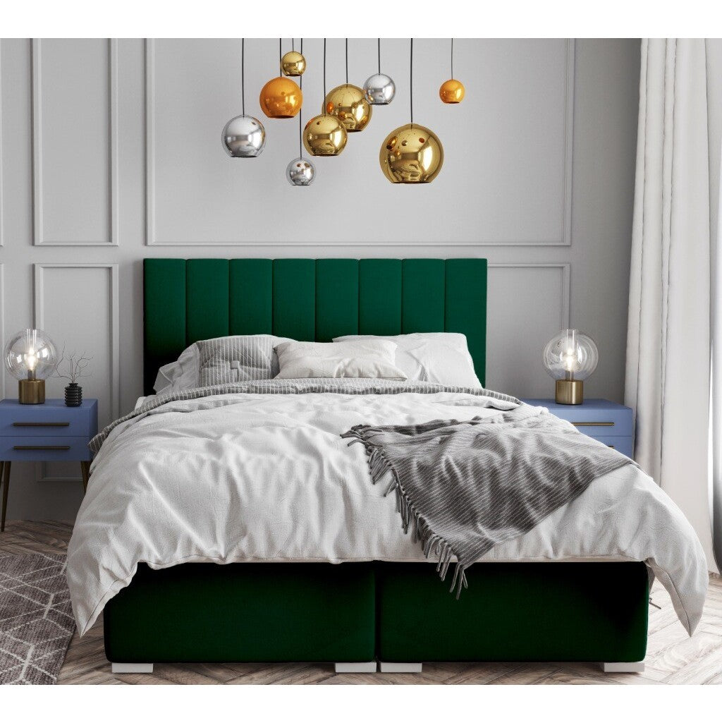 Čalúnená posteľ Lara 180x200, zelená, vr. matraca, topperu a ÚP