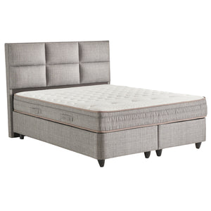Čalúnená posteľ s matracom Ismet 160x200, sivá, vr. topperu