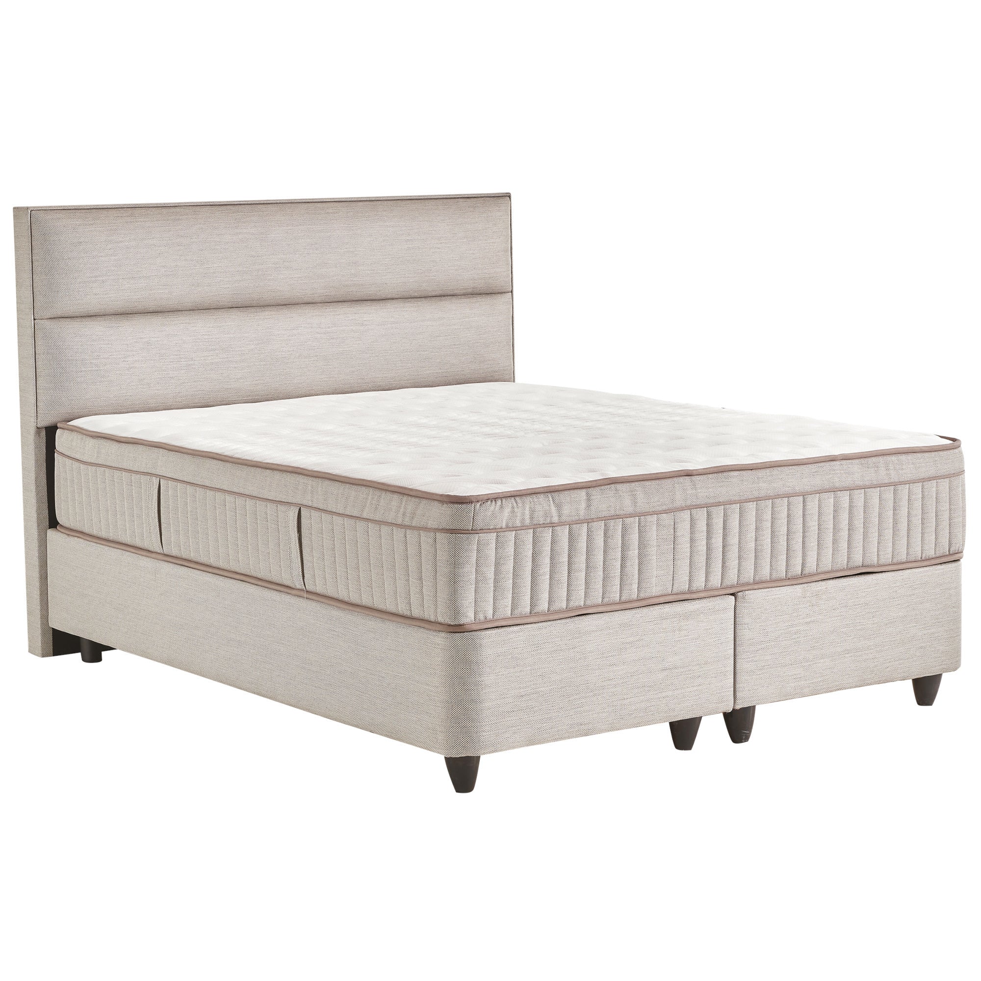 Čalúnená posteľ s matracom Nisa 160x200, sivá, vr. topperu