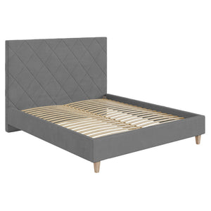 Čalúnená posteľ Sven 140x200, sivá, bez matraca