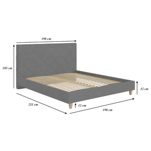 Čalúnená posteľ Sven 180x200, sivá, bez matraca
