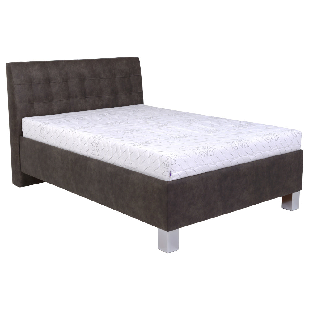 Čalúnená posteľ Victoria 140x200, sivá, vrátane matrac