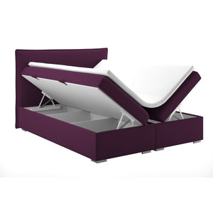 Čalúnená posteľ Violet 140x200, fialová, vr. matraca, topperu,ÚP