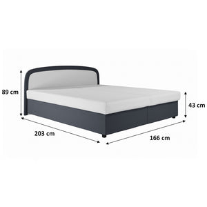 Čalúnená posteľ Zofie 160x200, šedá, vrátane matraca