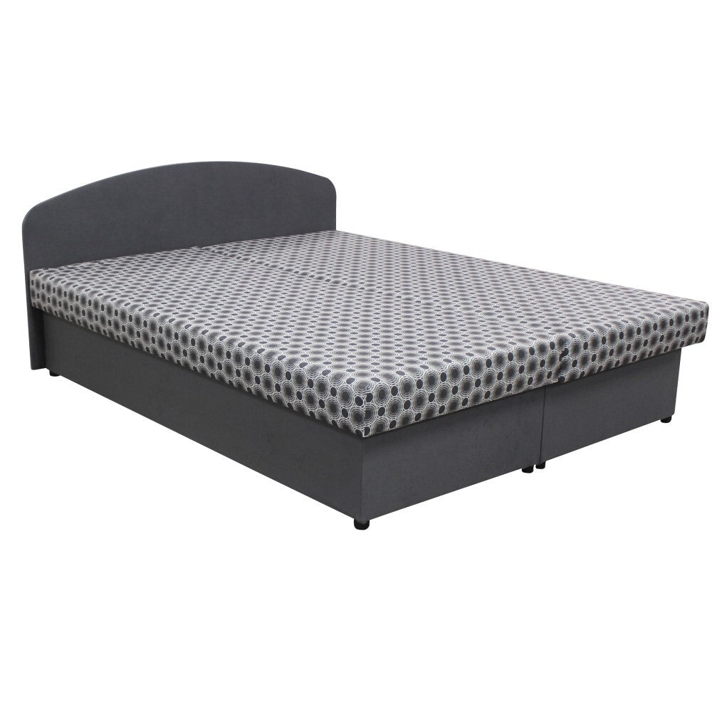Čalúnená posteľ Anja 160x200, sivá, vrátane matraca